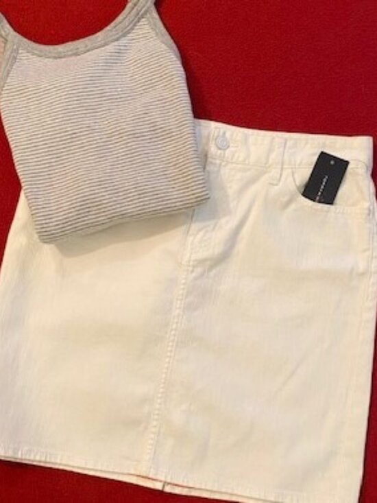 Tommy Hilfiger Dresses & Skirts - Tommy Hilfiger White Denim Mini Skirt NWT Size - 6
